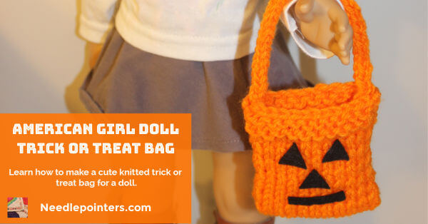 American Girl Doll Knitted Trick or Treat Bag - fb