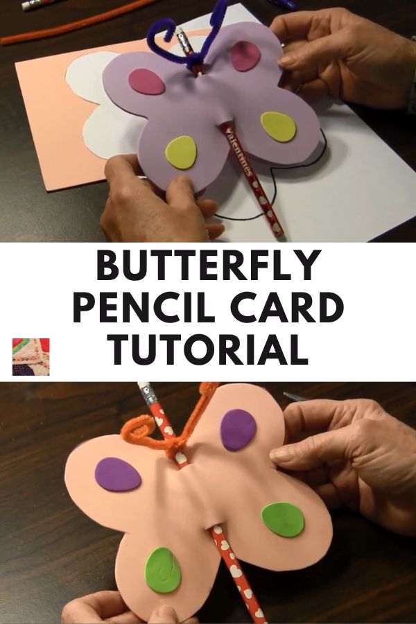 Valentine's Day Butterfly Pencil Card - pin