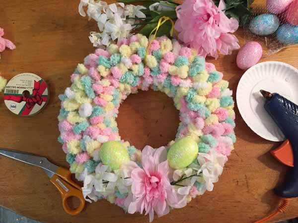 Easter Loop Yarn Tutorial Add Flowers and Eggs