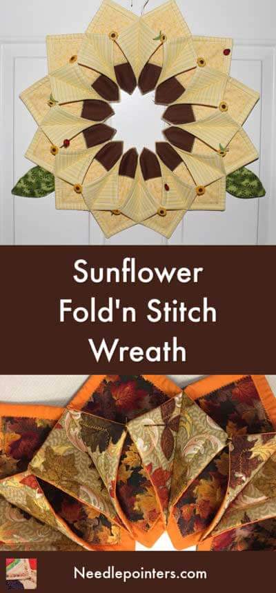 Sunflower Fold'n Stitch Wreath - pin