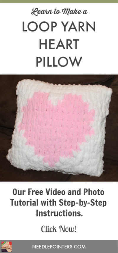 Loop Yarn Heart Pillow