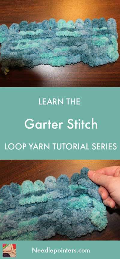 Loop Yarn Garter Stitch Tutorial - pin