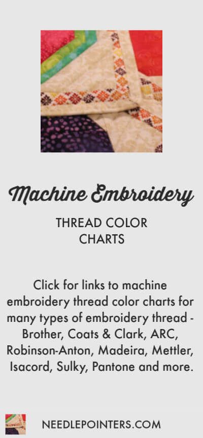 Coats Embroidery Thread Color Chart