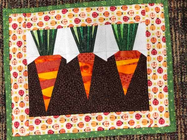 Paper Pieced Pattern - Carrot Placemat