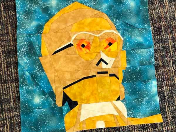 Paper Pieced Pattern - Star Wars 3CPO Fandom Block