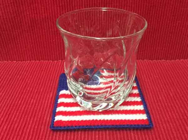 Patriotic Flag Coaster Tutorial Finished with Glass