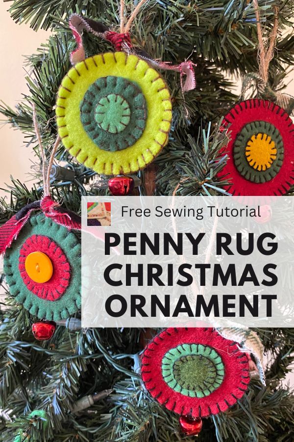 Penny Rug Christmas Ornament - pin