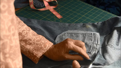 Recycled Jean Pocket Bag Tutorial - Cut Out Back Piece