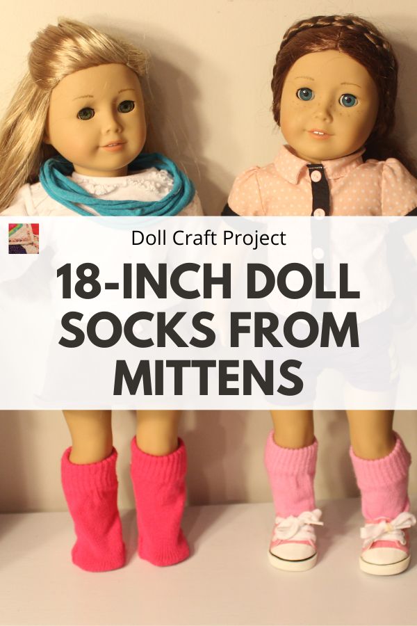How to make socks for your doll from mittens - pin