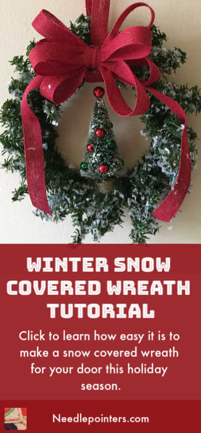 Snow Covered Winter Wreath Tutorial - pin