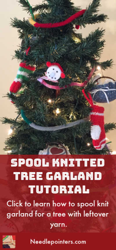 Spool Knitted Tree Garland Tutorial - pin