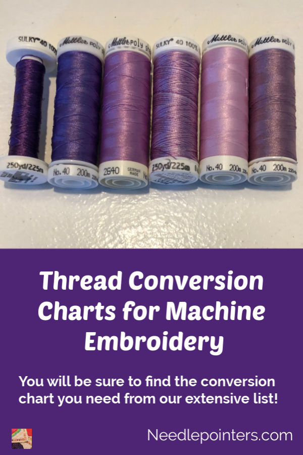 Thread Conversion Charts for Machine Embroidery