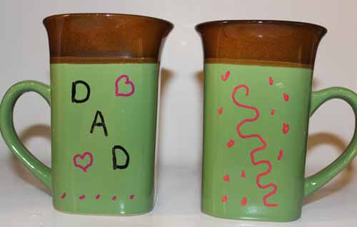 Sharpie Mug Tutorial - Finished Dad Mug Front & Back