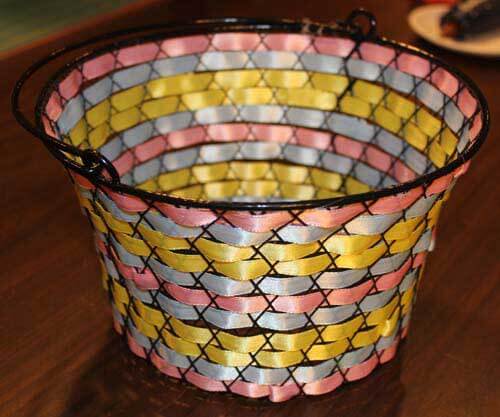 Wire Easter Basket with Ribbon