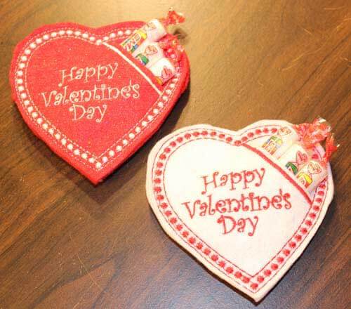 Machine Embroidered Heart Candy Holders pattern by Embroidery Garden