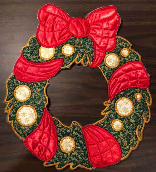 Machine Embroidered Wreath - Kreative Kiwi