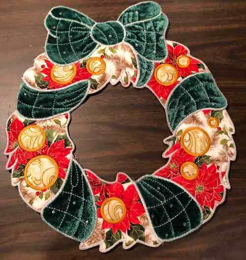 Machine Embroidered Wreath - Kreative Kiwi