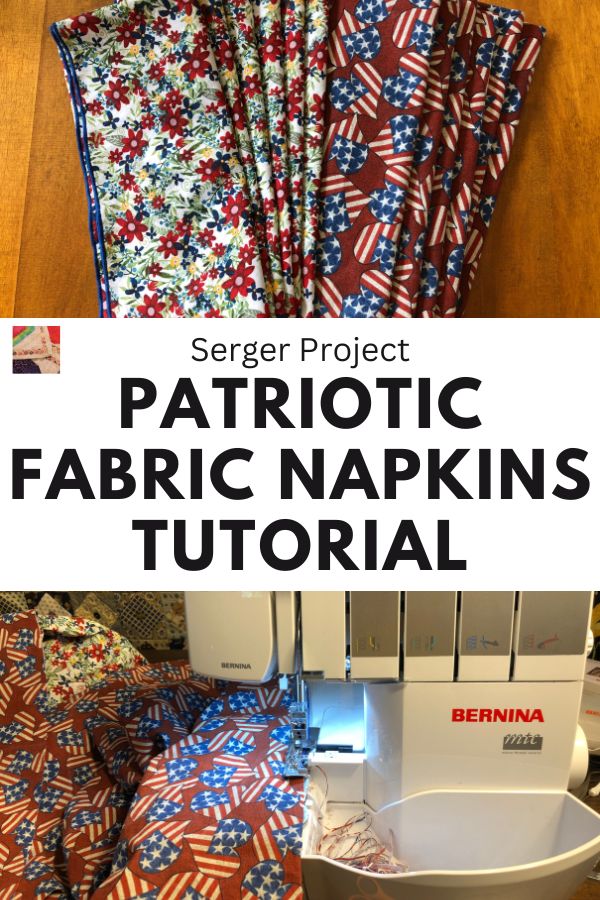 Patriotic Fabric Napkins Tutorial pin