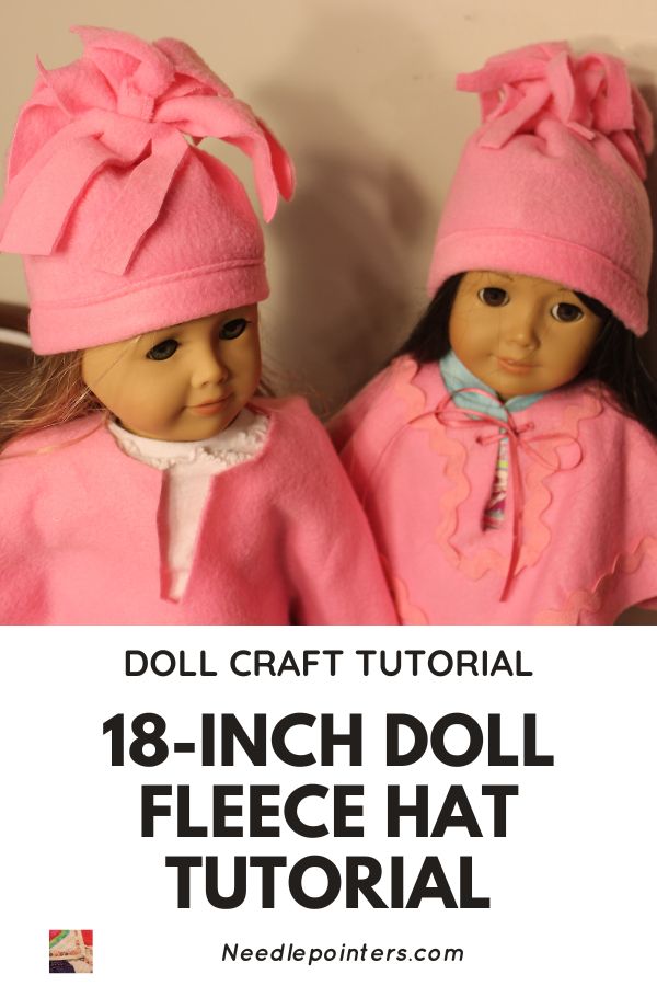 18-inch doll Fleece Hat - pin
