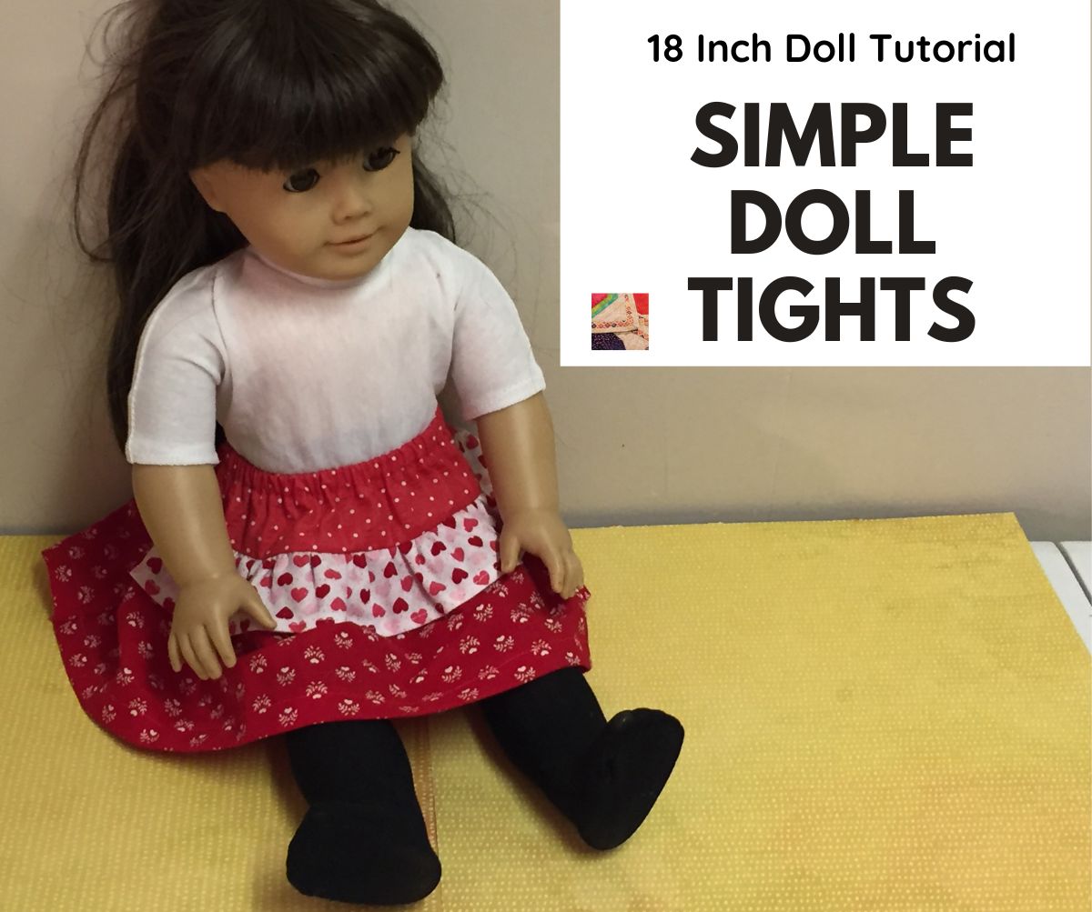 DIY 18 Inch Doll Tights from a Sock