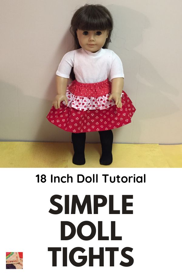 18 inch Doll Simple Tights from Socks - pin