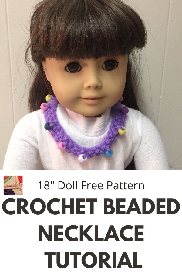 Doll Crocheted Beaded Necklace Tutorial - Pin