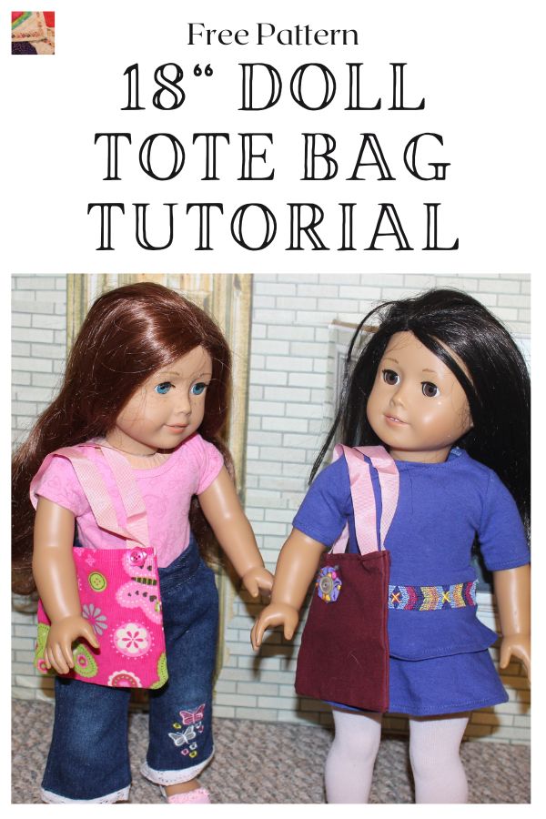 18in Doll Tote Bag Tutorial pin