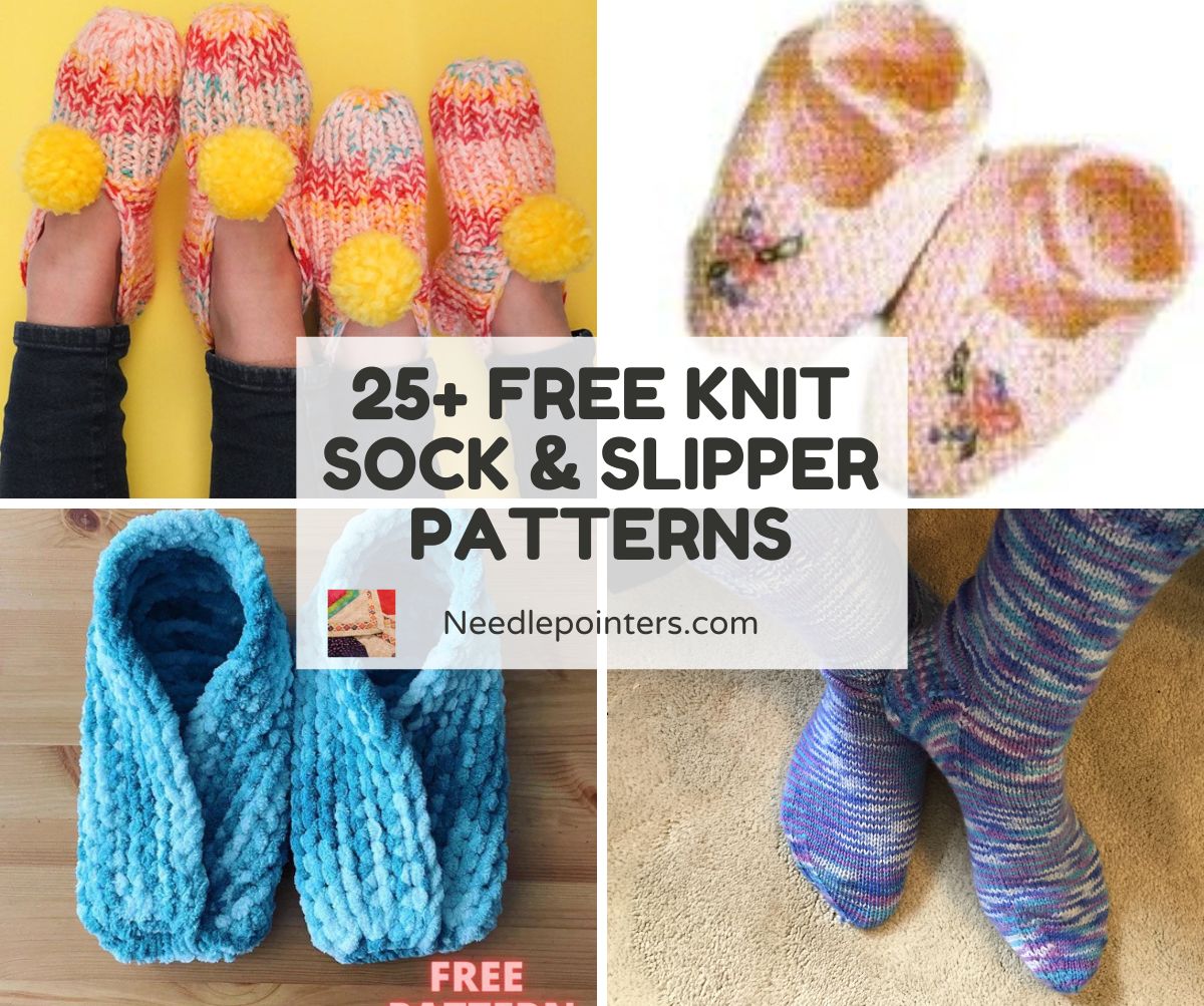 Over 25 Free Knit Sock and Slipper Patterns | Needlepointers.com