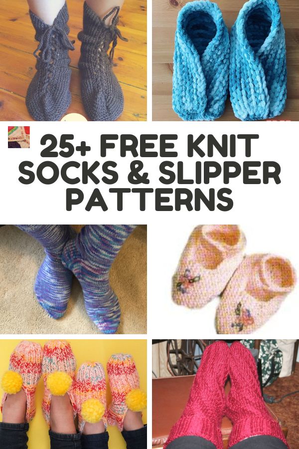 Over 25 Free Knit Sock and Slipper Patterns