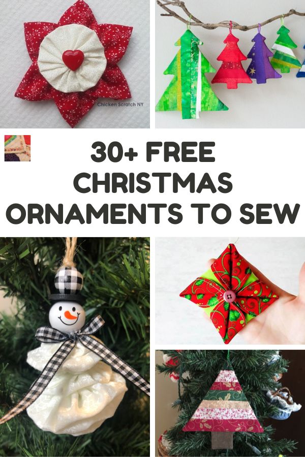 30+ FREE CHRISTMAS ORNAMENT PATTERNS TO SEW