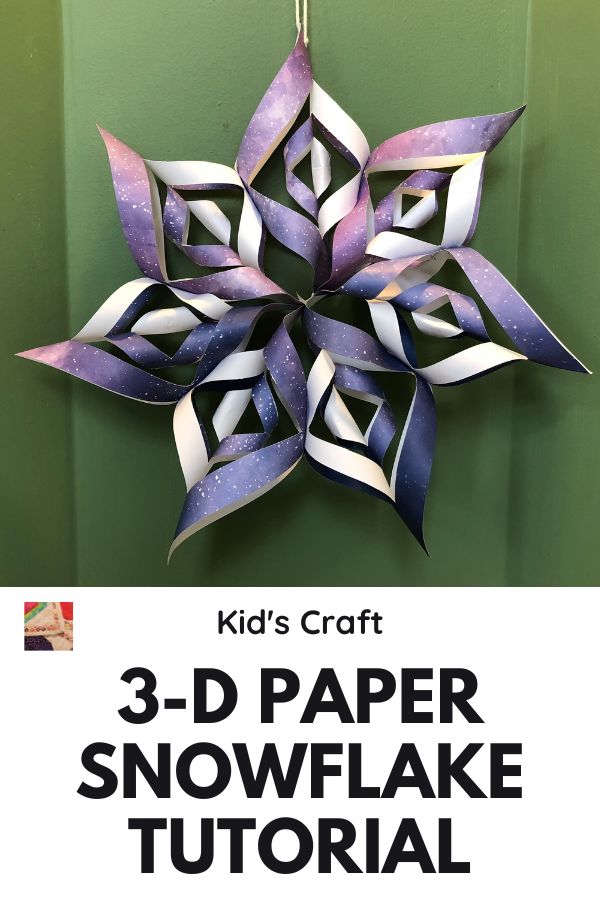 3D Paper Snowflake Tutorial - Pin 