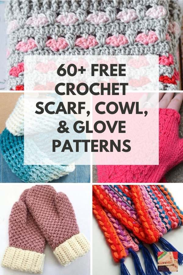 How To Crochet Hat Scarf & Mittens - Free Patterns