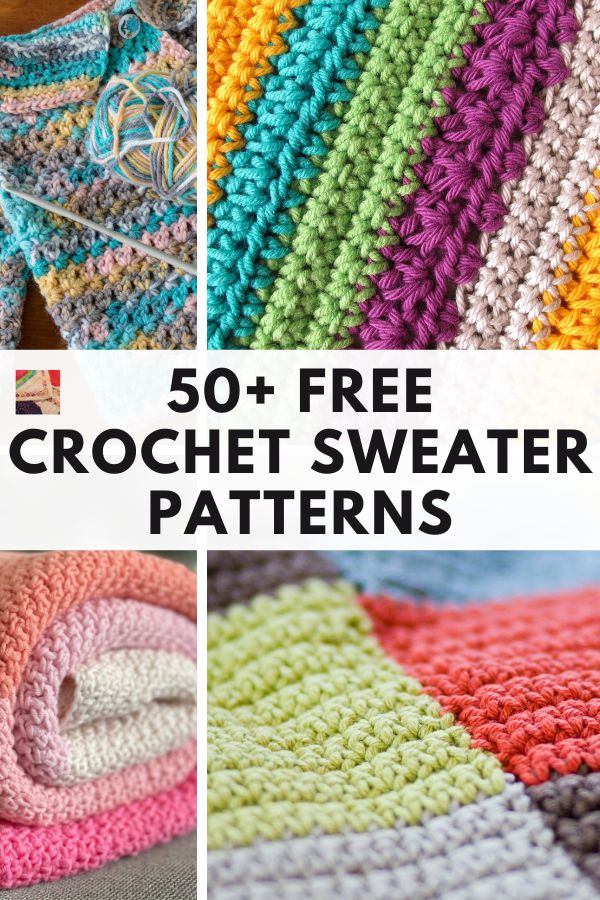 Over 50 Free Crochet Sweater Patterns (also Vests and Tank tops!)