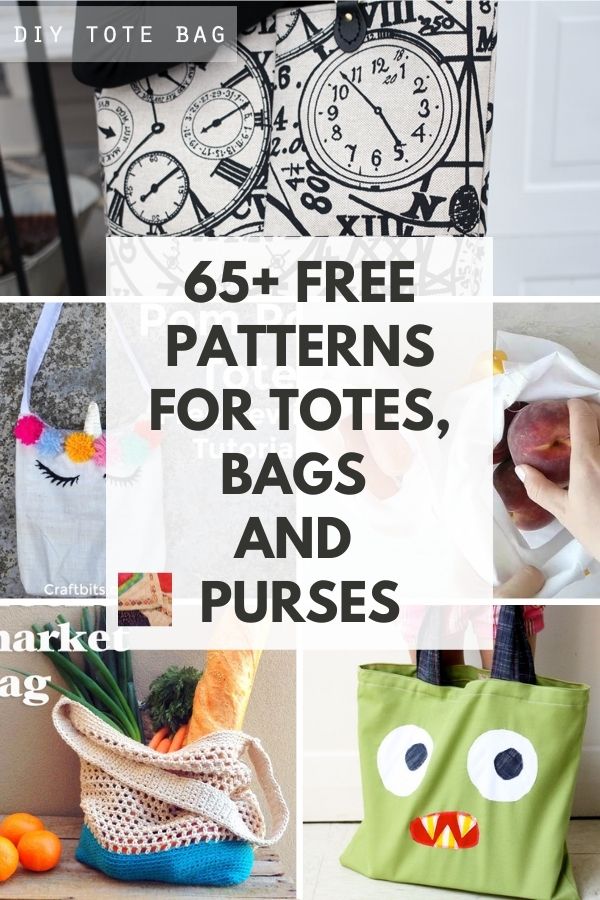 Free Patterns to Make Tote Bags, Messenger Bags and Drawstring Bags