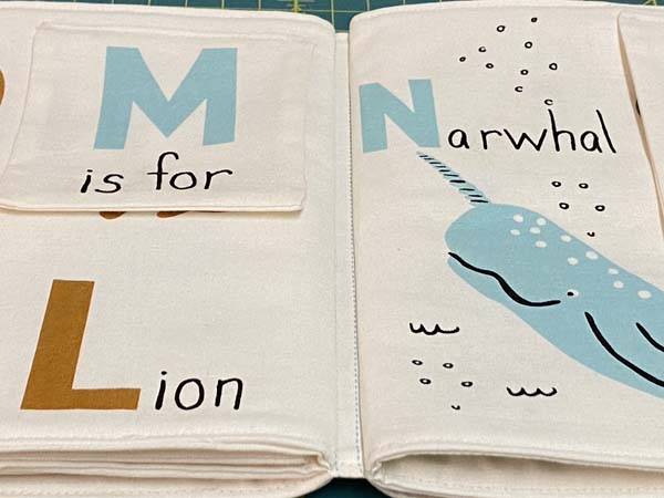 ABC XYZ Cloth Book Pages Sewn Into Book