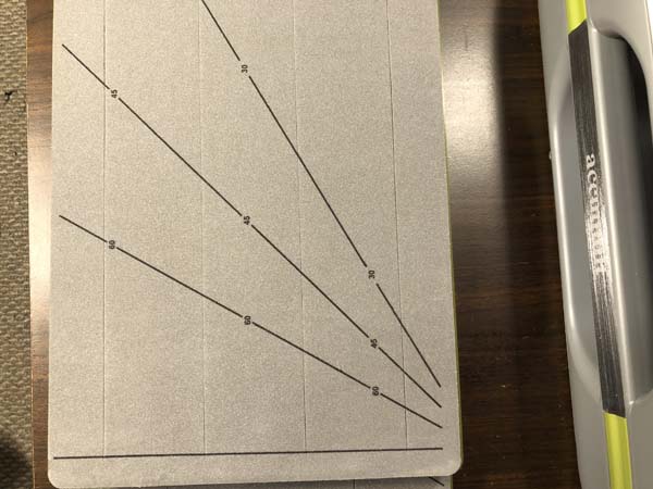 Accuquilt Go Strip Cutters Closeup of Die markings
