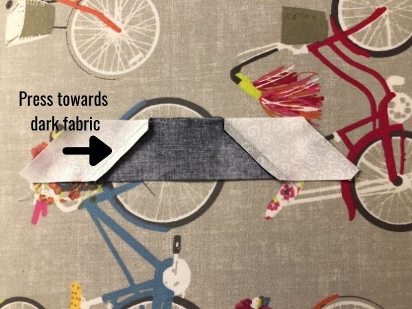 Accuquilt Hunters Star Block 11 Section 2 Iron Seams arrow