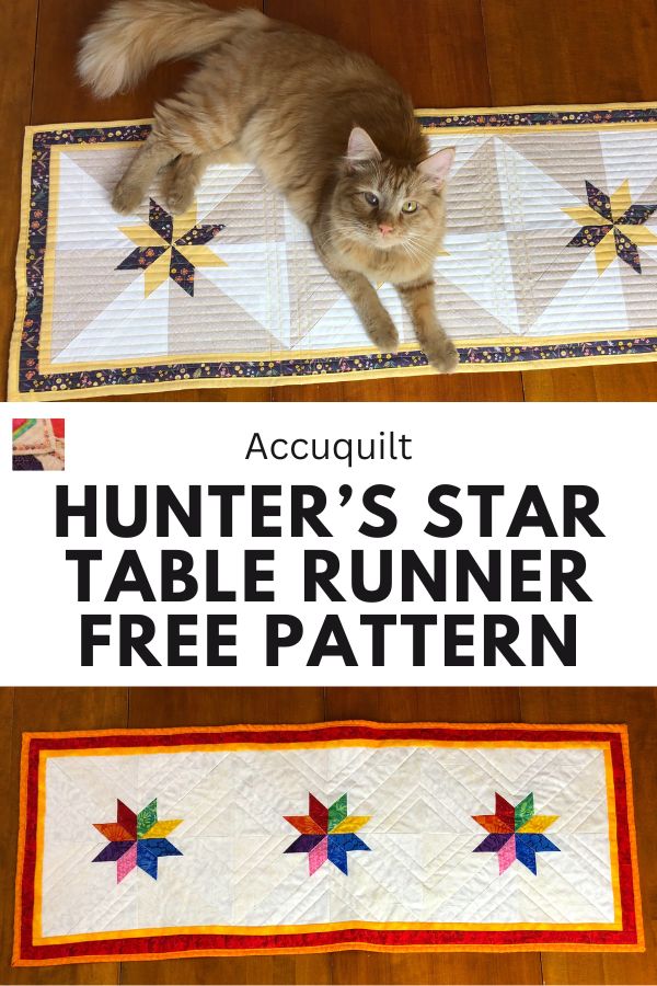 Hunter's Star Table Runner with a Cat - pin