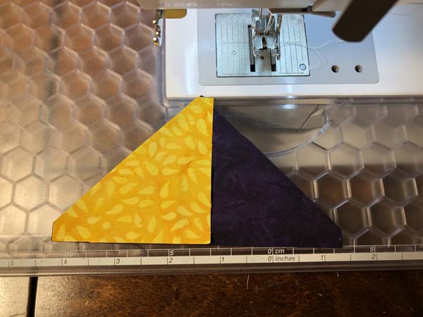 Accuquilt Louisiana Block 17 Half Square Triangle on Quarter Square Triangle