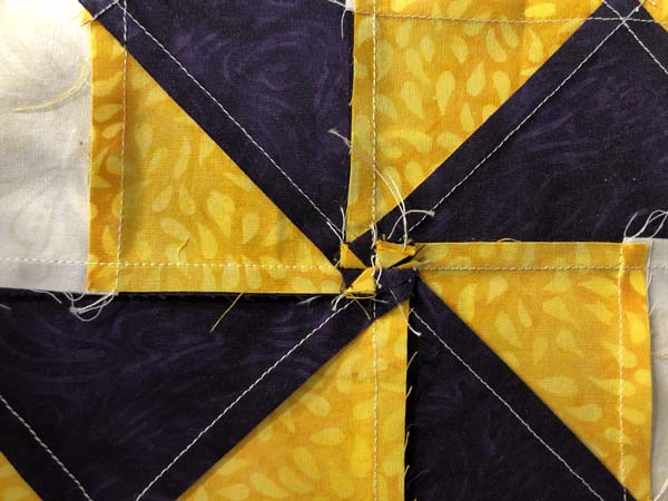 Accuquilt Louisiana Block 48 Seams Pressed and swirled