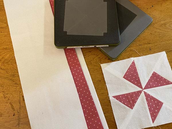 Accuquilt Windy Pinwheel Block Fabric and dies