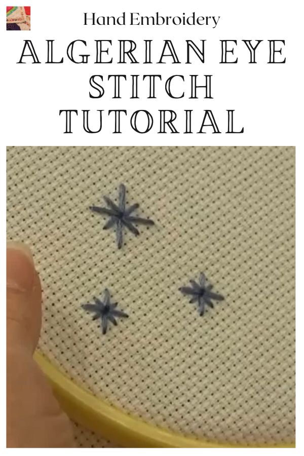 Algerian Eye Stitch Tutorial - pin