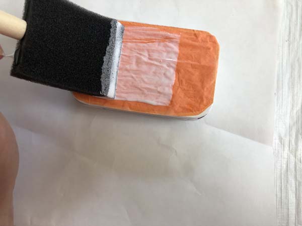 Altoid Tin Calendar Decoupage Mod Podge over tissue paper