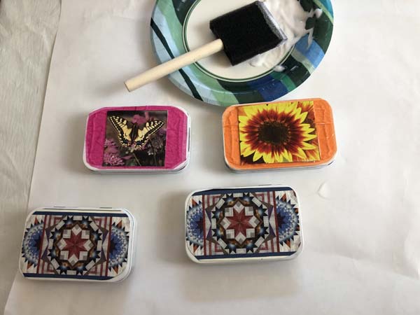 Altoid Tin Calendar Decoupage Tins Drying