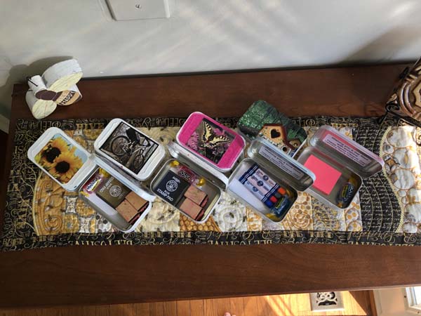 Altoid Tin Calendar Decoupage Tins Showing Inside Contents