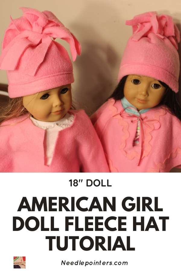 American Girl Doll Fleece Hat - pin