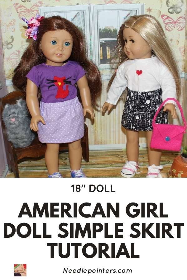 Simple American Girl Doll Sized Skirt - pin