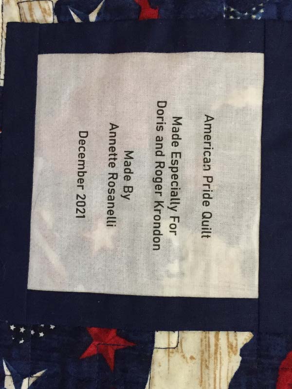 American Pride Quilt Label
