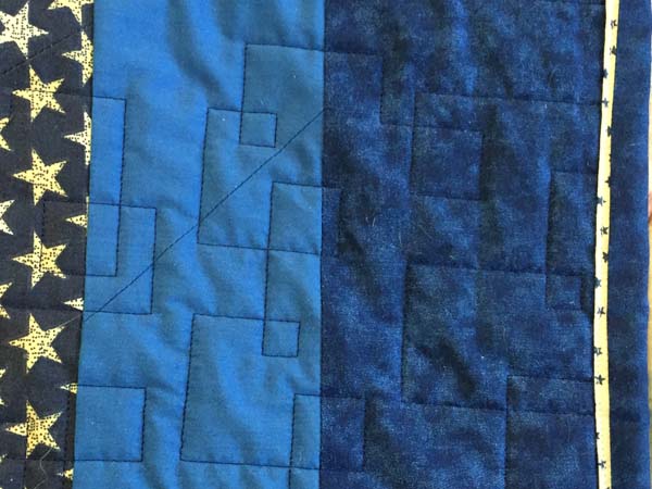 American Pride Quilt Quilting Closeup