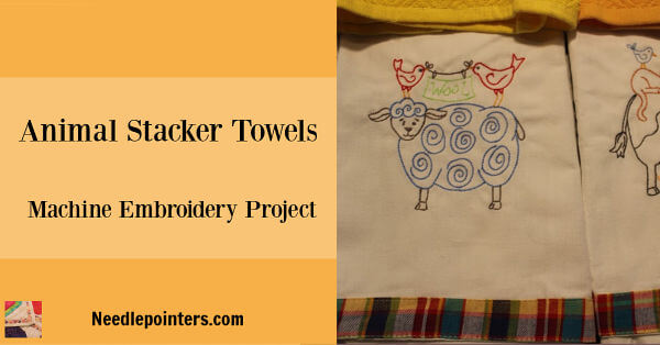 Animal Stackers Machine Embroidered Towels